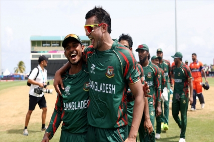 নেদারল্যান্ডসকে হারিয়ে সুপার এইটে এক পা বাংলাদেশের